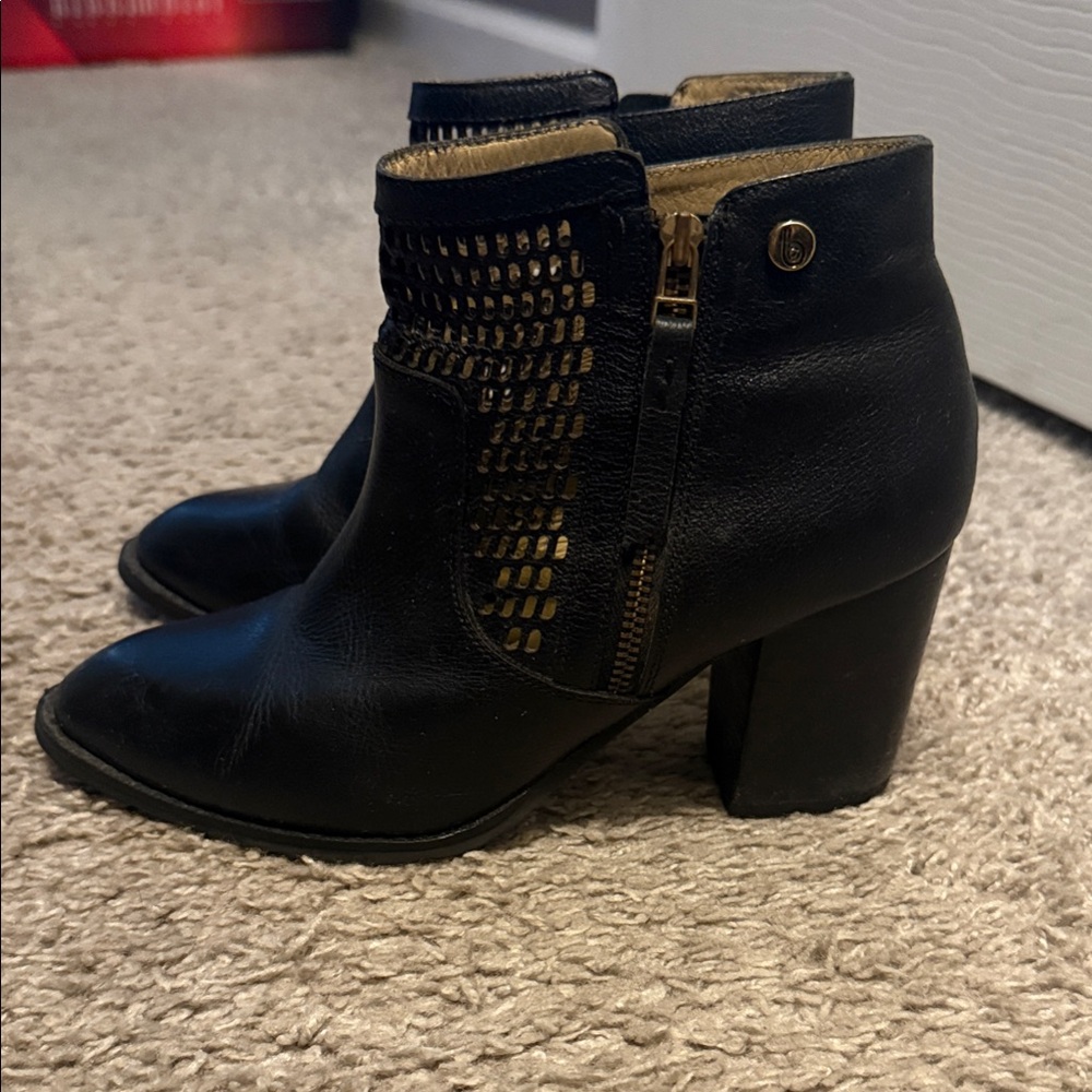 Elegant Black Ankle Booties with Cutout Design